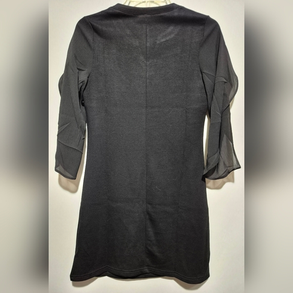 Elegant Black Dress with Sheer Sleeves. NWT - Picture 8 of 9